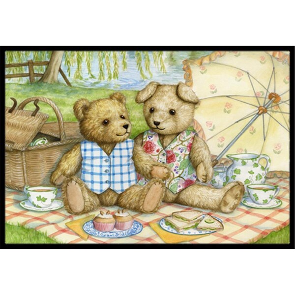 Carolines Treasures Summertime Teddy Bears Picnic Indoor or Outdoor Mat- 18 x 27 CDCO0308MAT - main